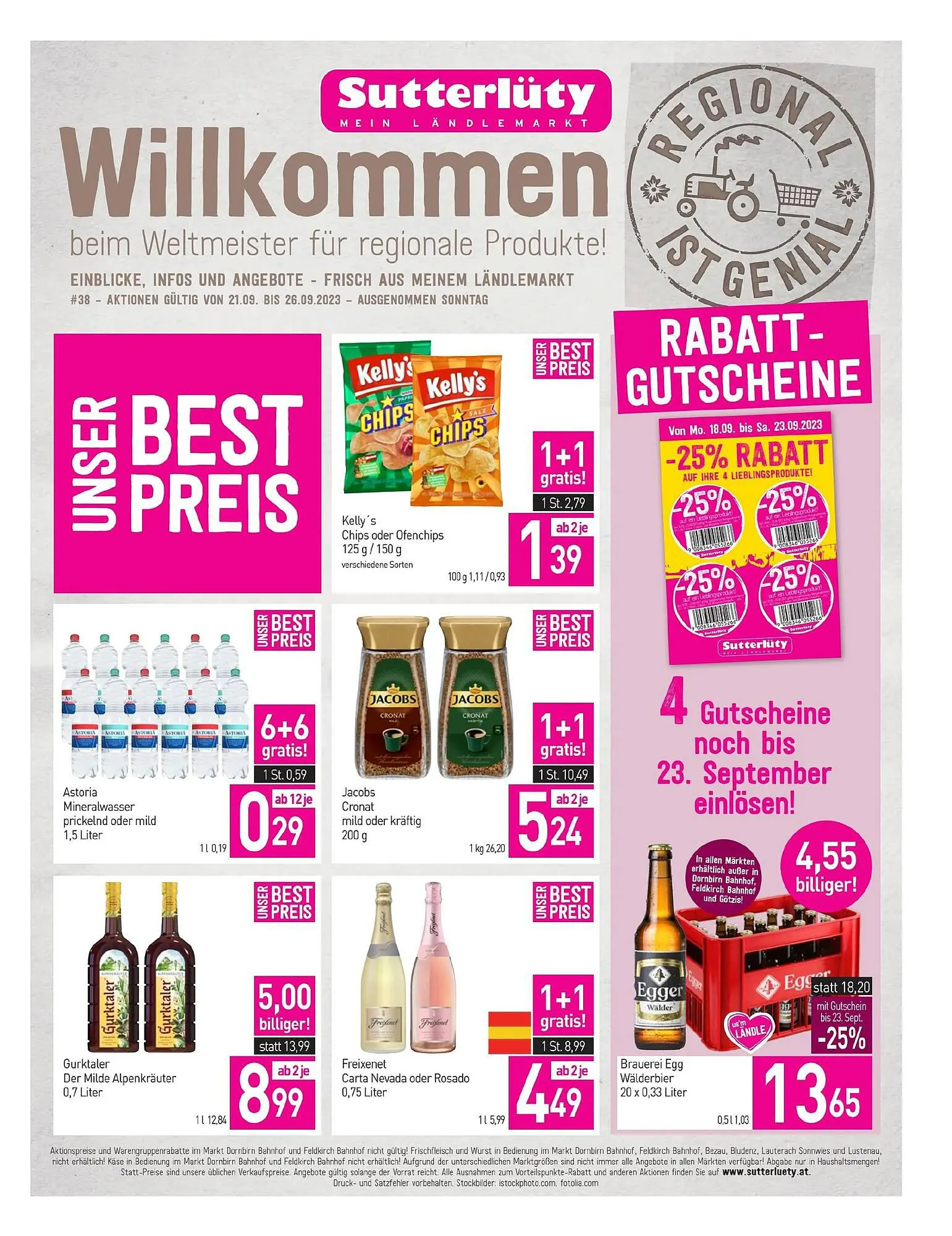 Sutterlüty Flugblatt von 21. September bis 26. September 2023 - Flugblätt seite  1