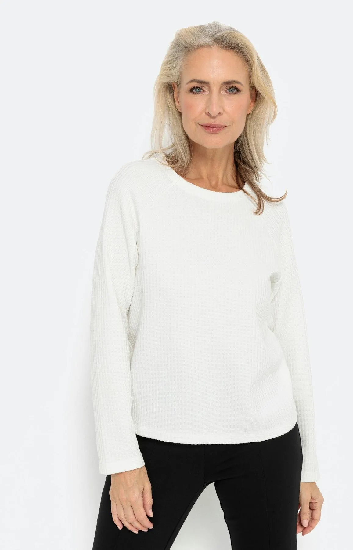 Sweatshirt mit Raglanärmel, weiß