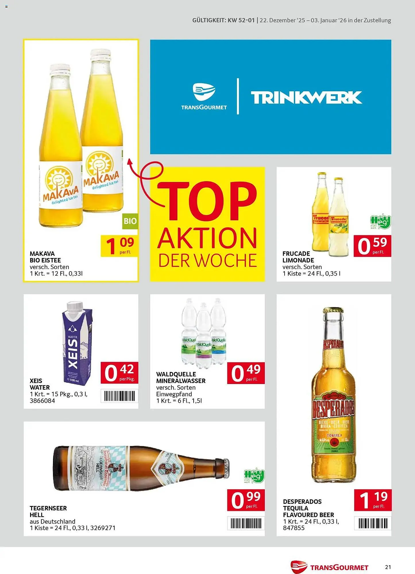 Transgourmet Flugblatt von 22. Dezember bis 3. Jänner 2026 - Flugblätt seite  21