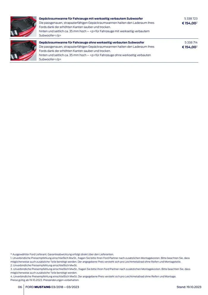 FORD MUSTANG von 2. November bis 2. November 2024 - Flugblätt seite 6