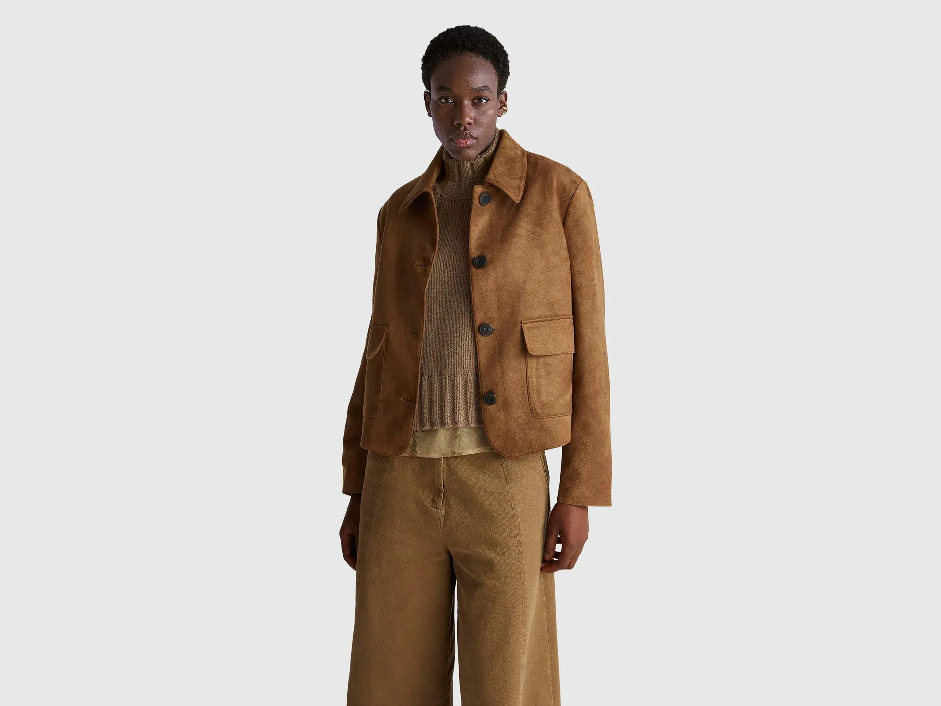 Jacke in Wildlederoptik