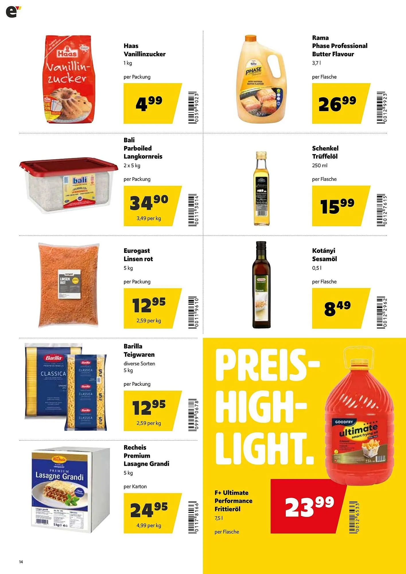 Eurogast Grissemann Flugblatt von 1. Dezember bis 12. Dezember 2025 - Flugblätt seite  14