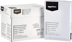 Amazon Basics Druckerpapier, DIN A4, 80 g/m², 2500 Stück, 5 Packungen mit 500, Weiß