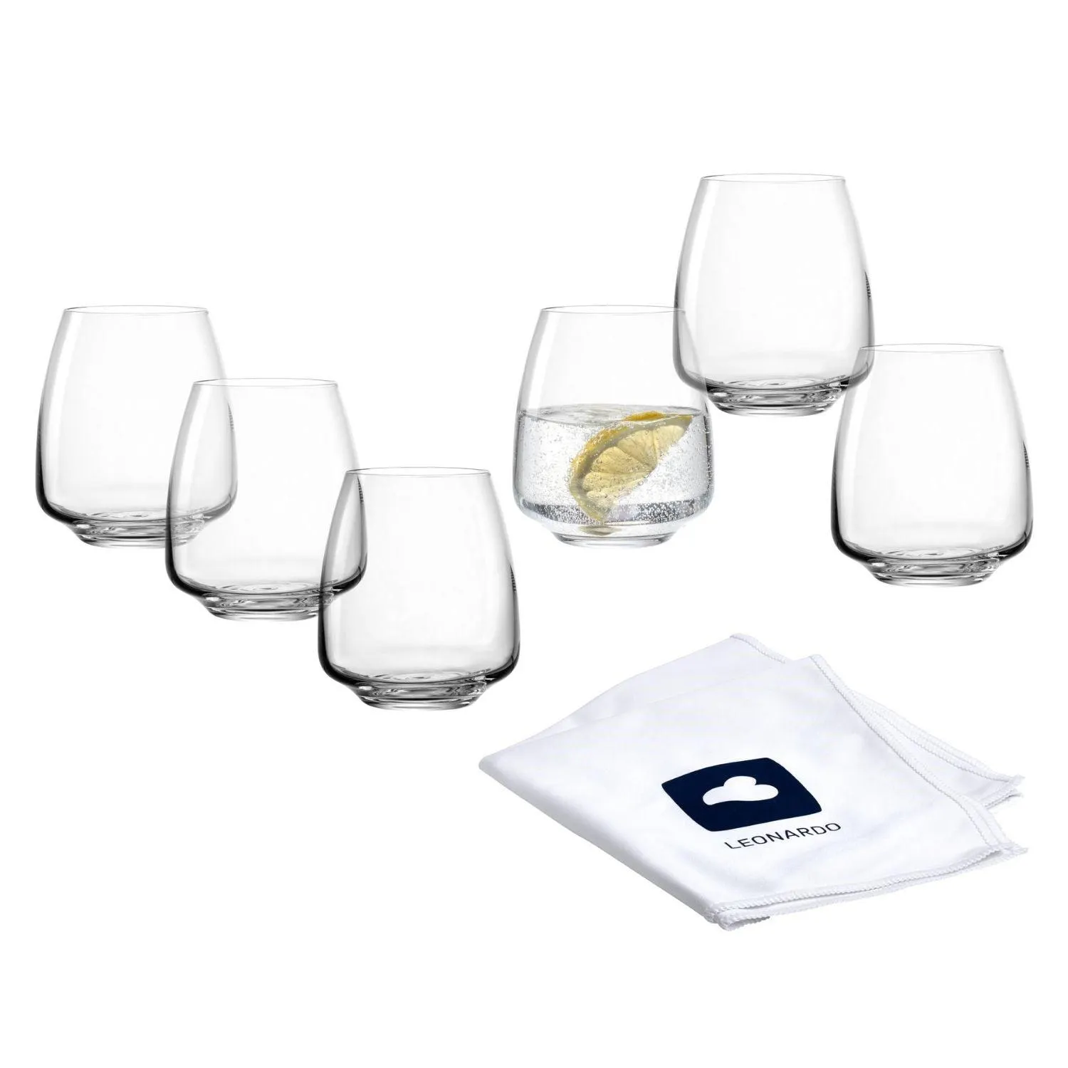 Trinkglas CESTI 460 ml 6er-Set + Poliertuch