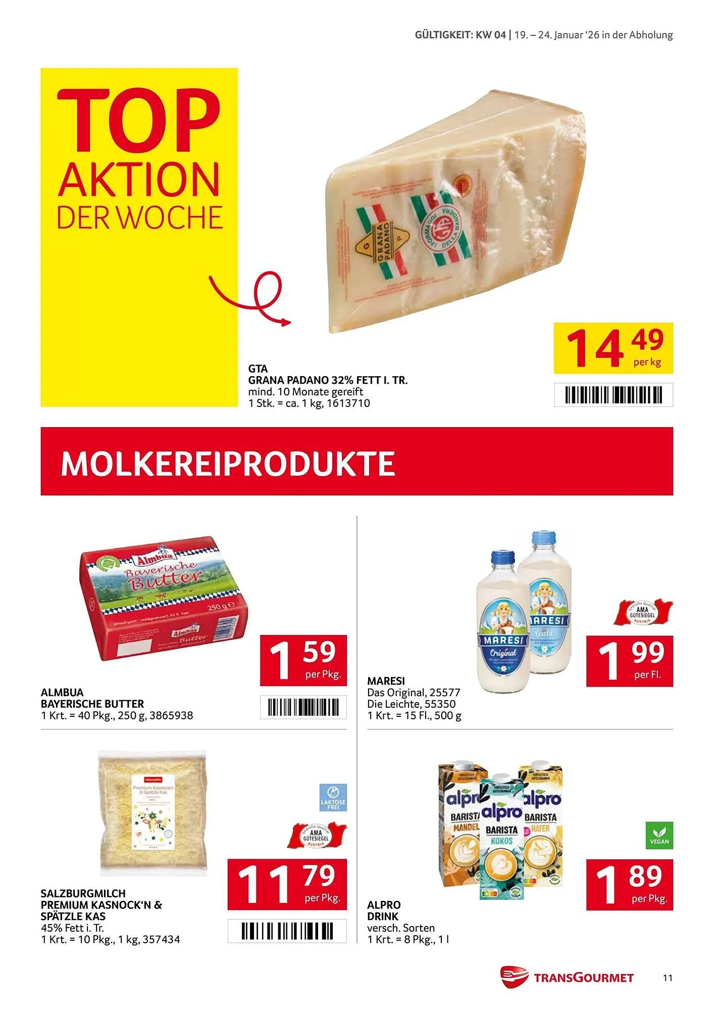 Transgourmet Flugblatt von 19. Jänner bis 25. Jänner 2026 - Flugblätt seite 11