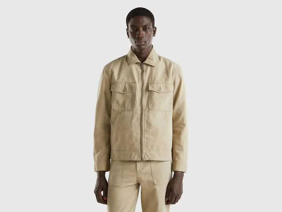 Jacke aus Mischleinen