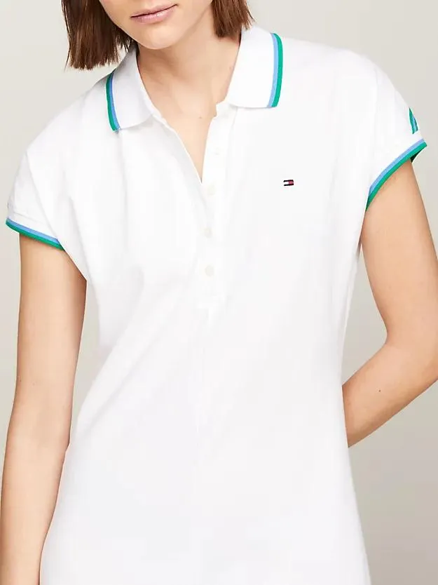 Knielanges Polokleid mit Tommy-Tape