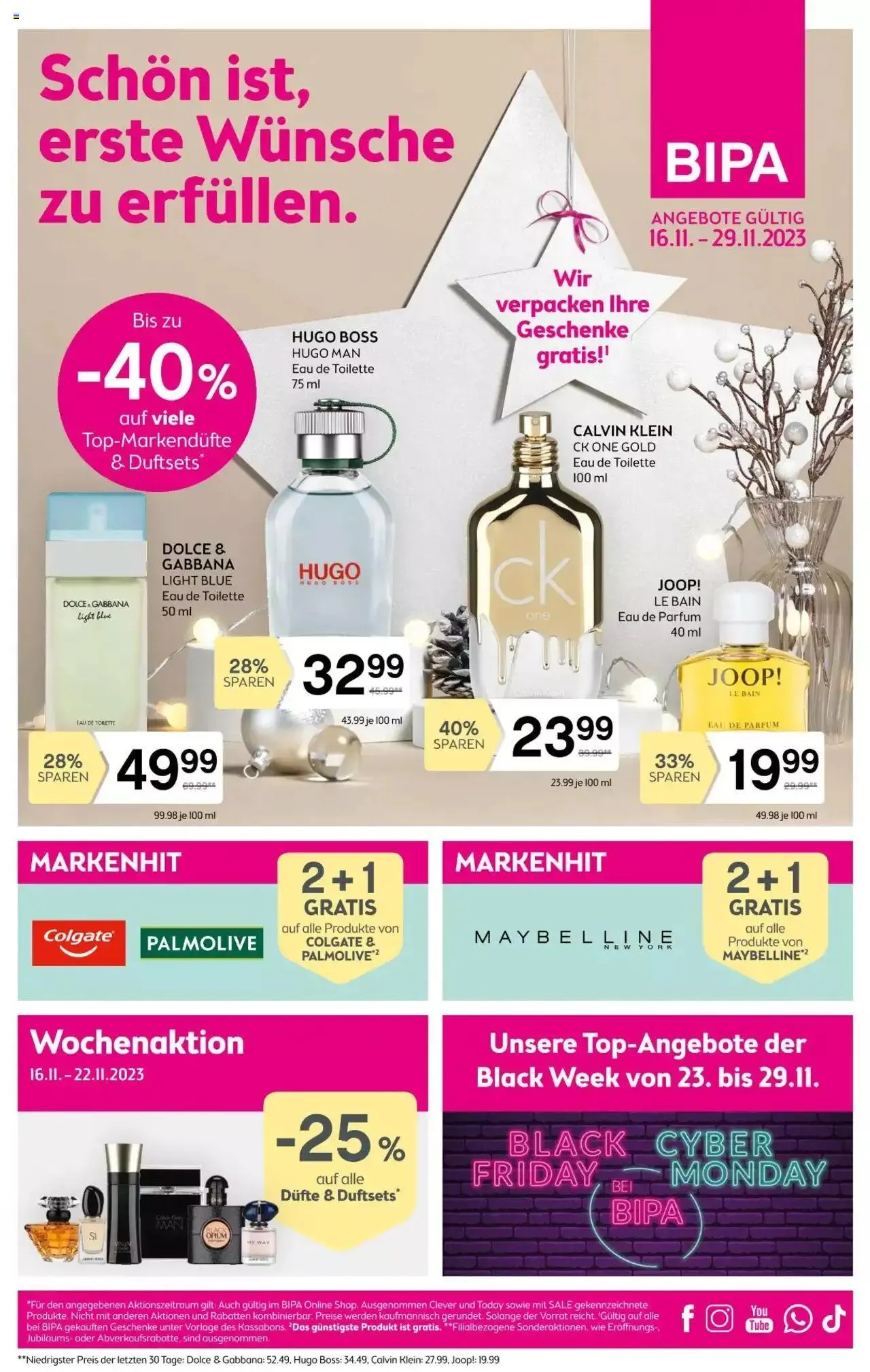 Bipa Black Friday von 16. November bis 29. November 2023 - Flugblätt seite  1
