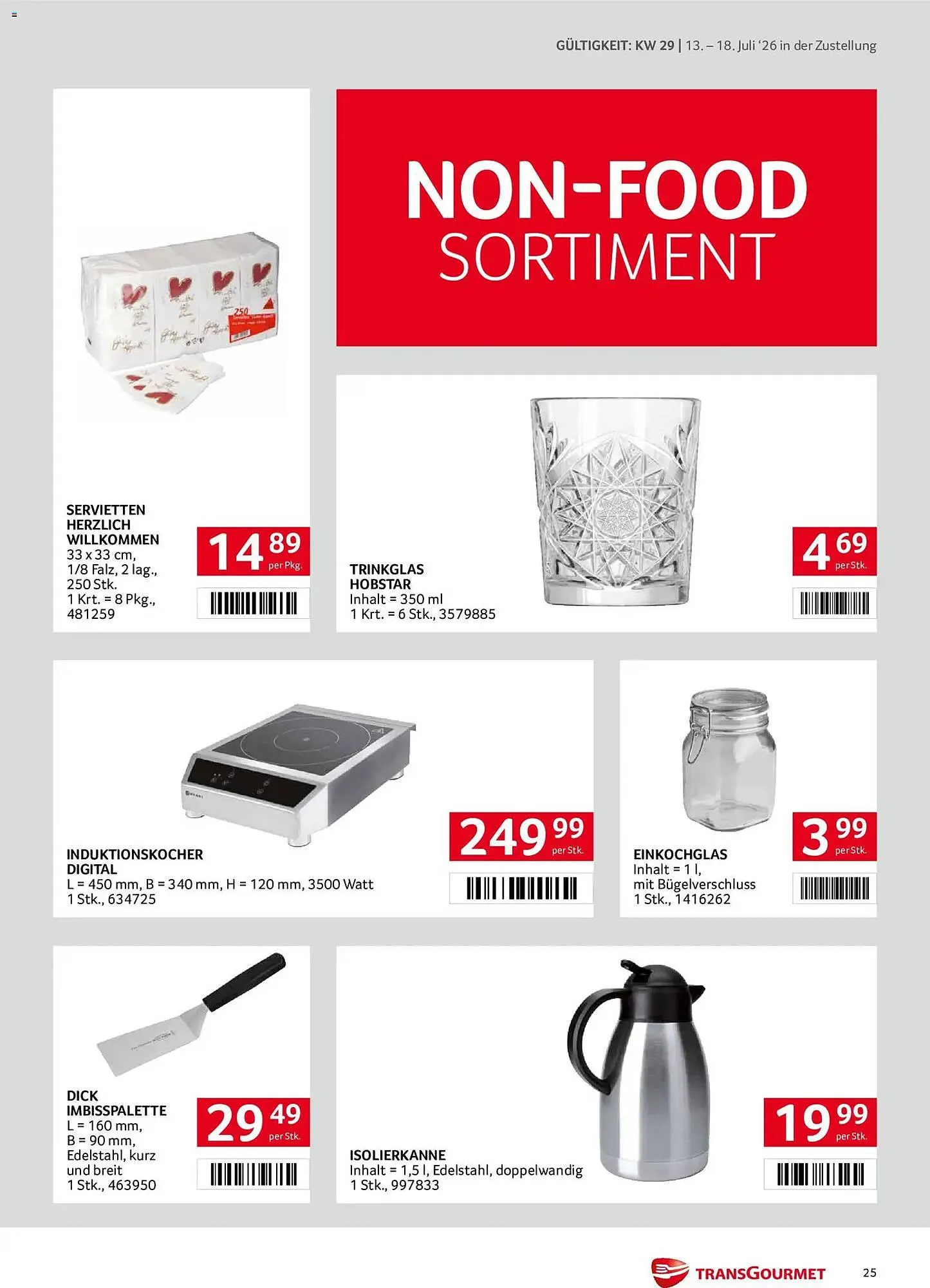 Transgourmet Flugblatt von 13. Juli bis 18. Juli 2026 - Flugblätt seite  25