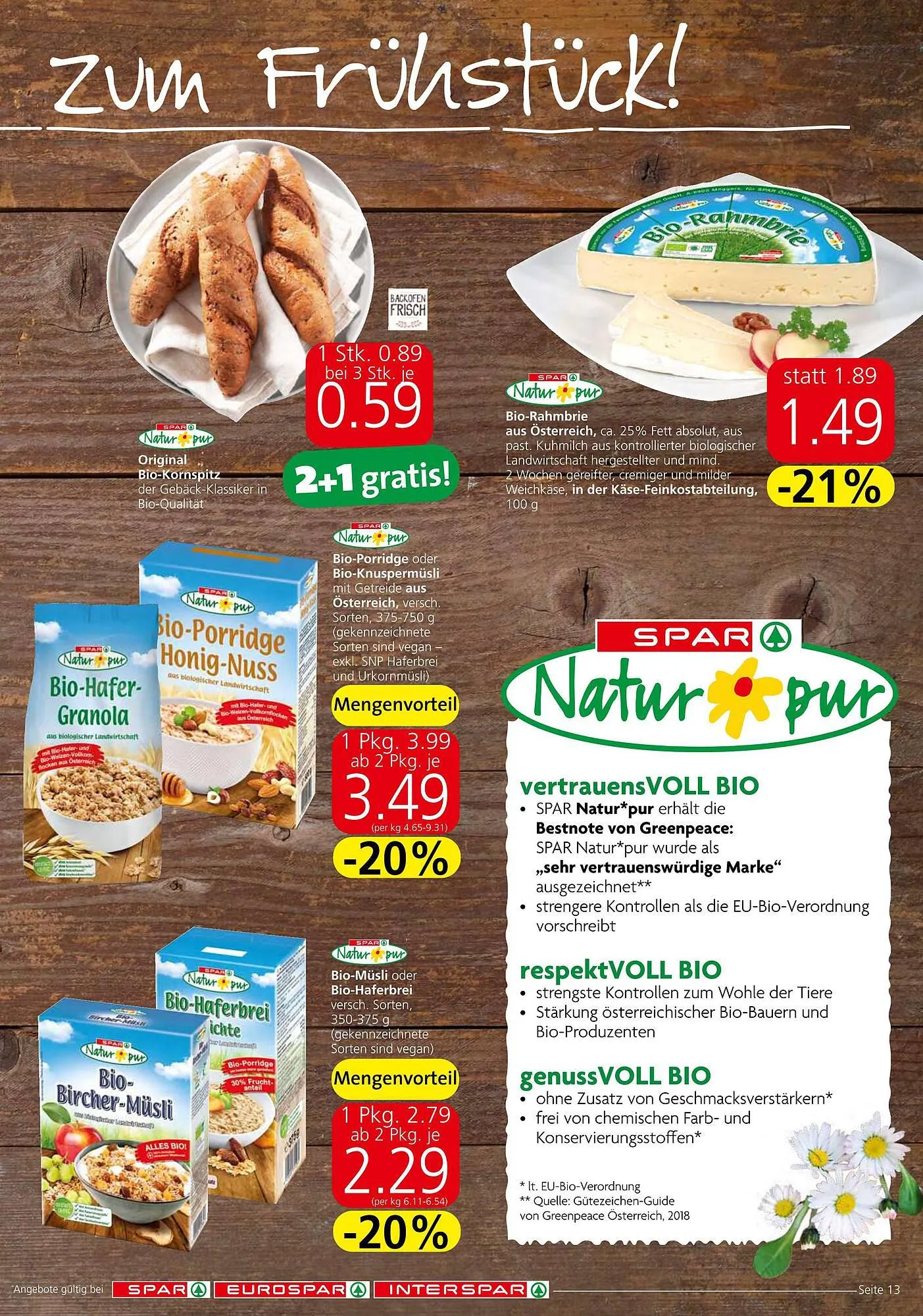 Spar Flugblatt von 31. August bis 13. September 2023 - Flugblätt seite 13