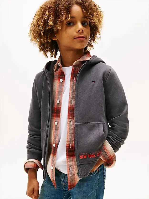 Reißverschluss-Hoodie mit Rückenlogo