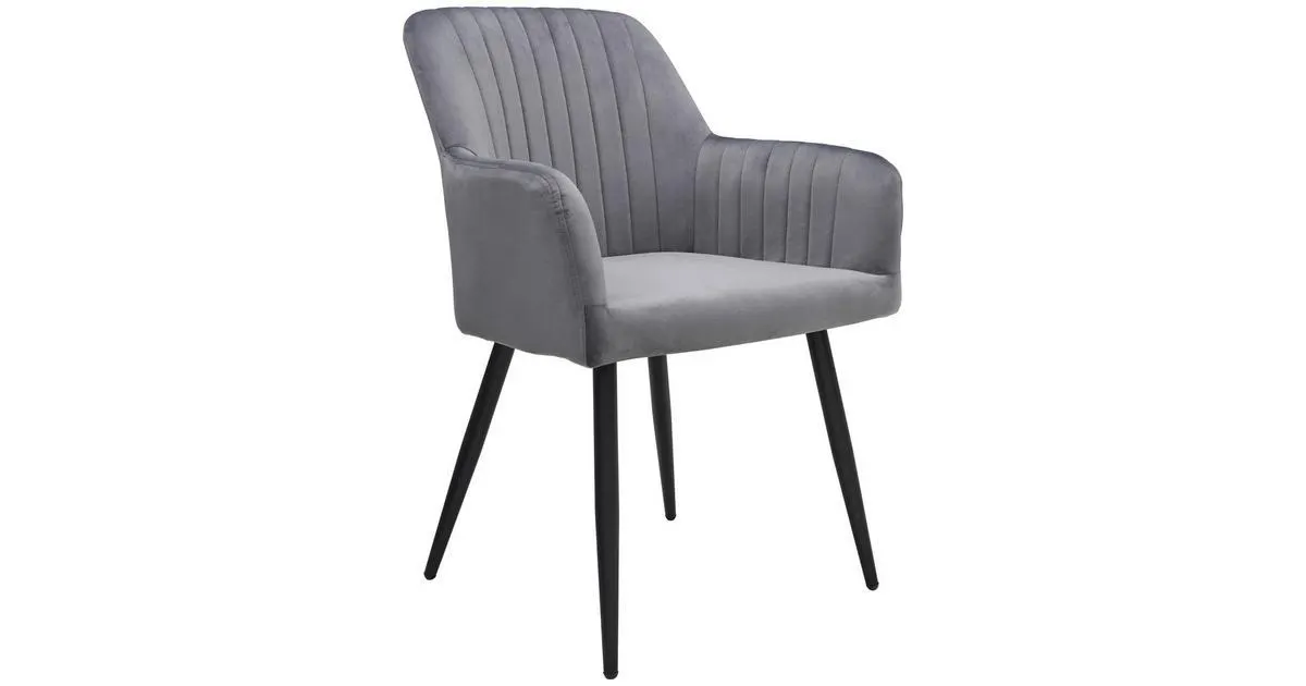 MID.YOU Armlehnstuhl Tommy Samtbezug Blau