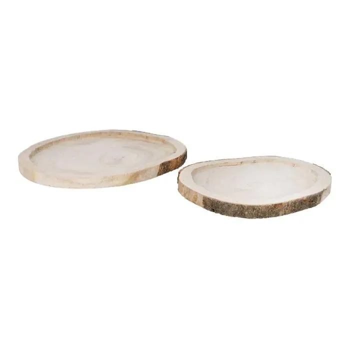 2er Schale Holzscheibe, natur