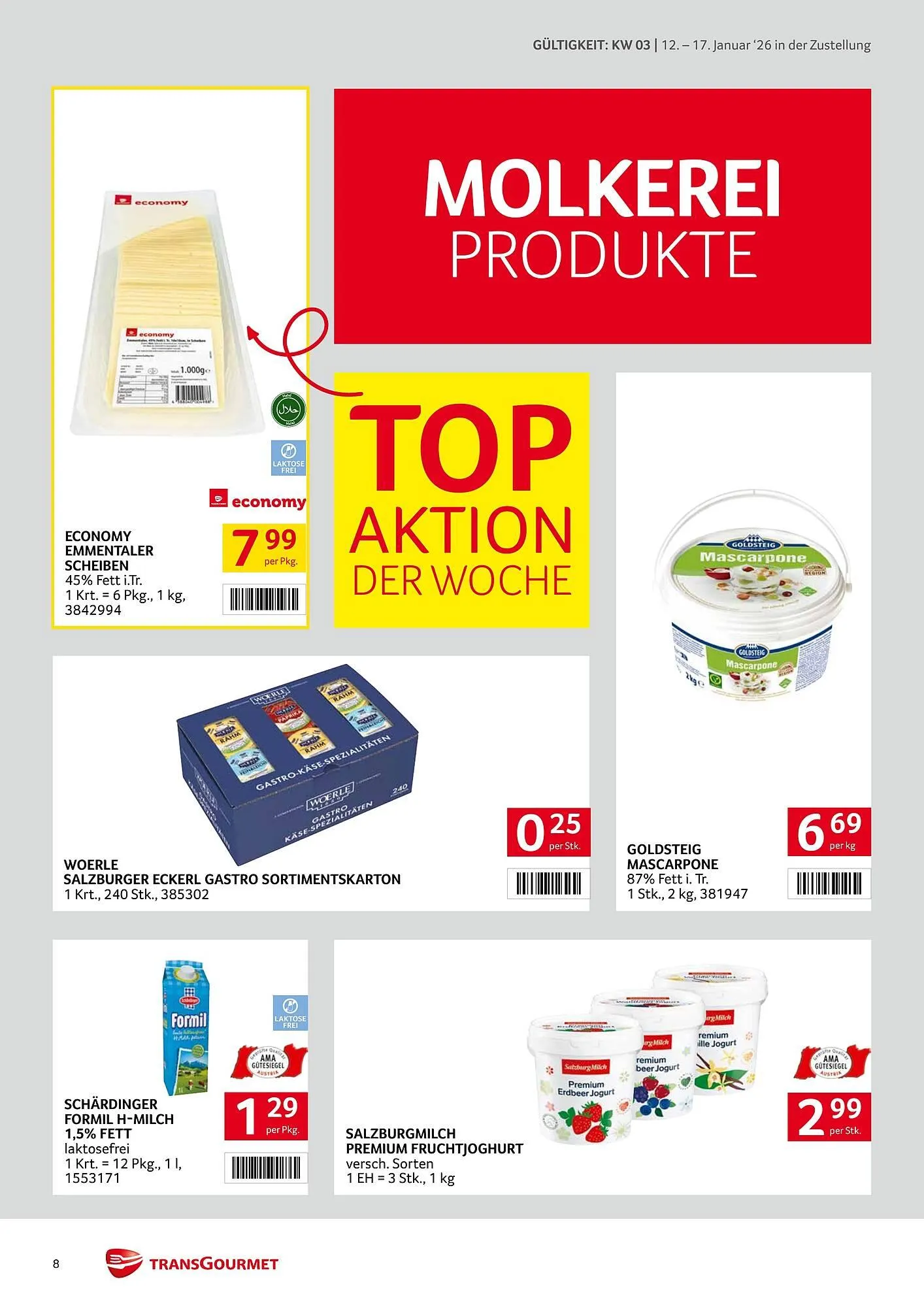 Transgourmet Flugblatt von 12. Jänner bis 17. Jänner 2026 - Flugblätt seite  8