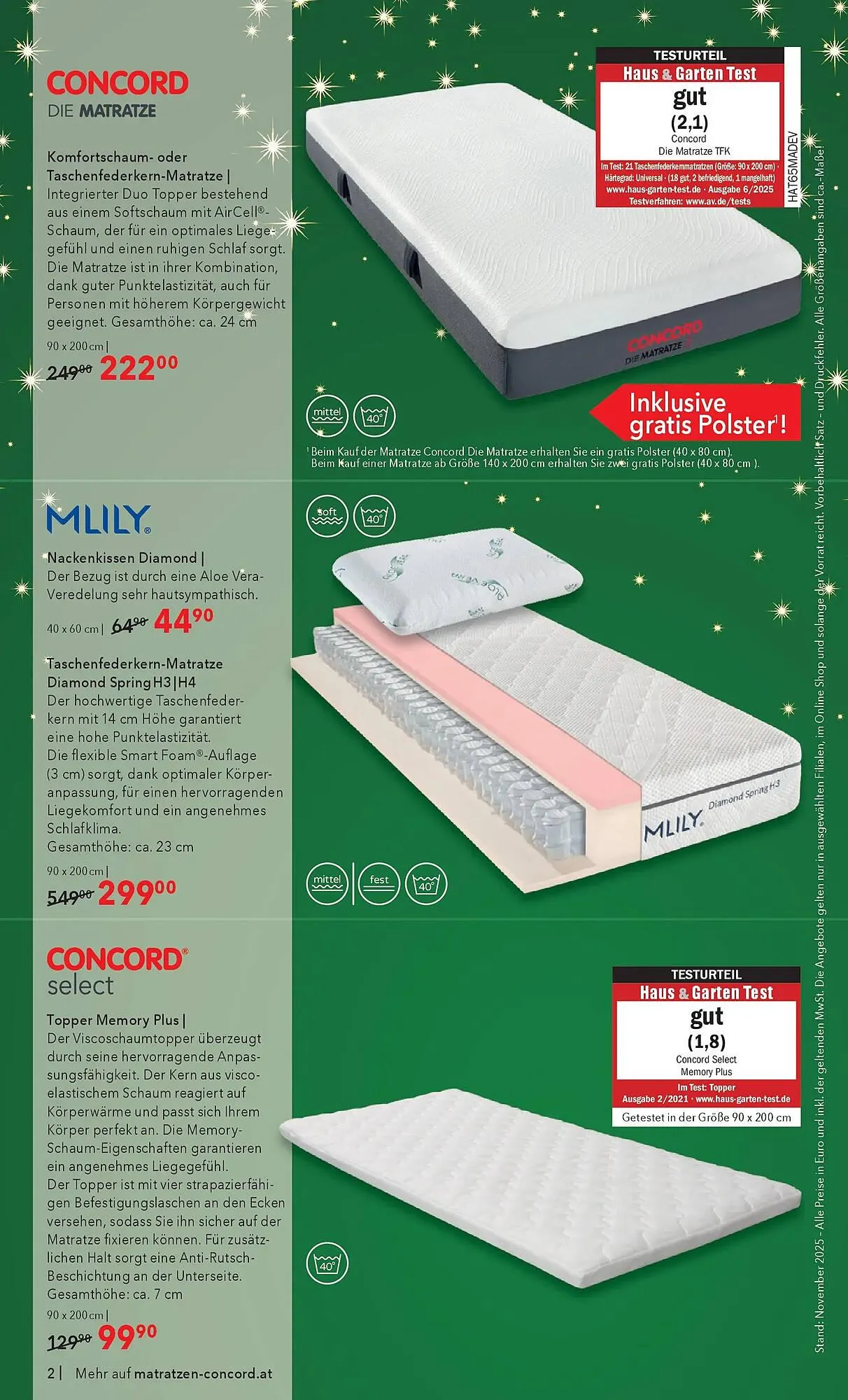 Matratzen Concord Prospekt von 3. Dezember bis 26. Dezember 2025 - Flugblätt seite  2