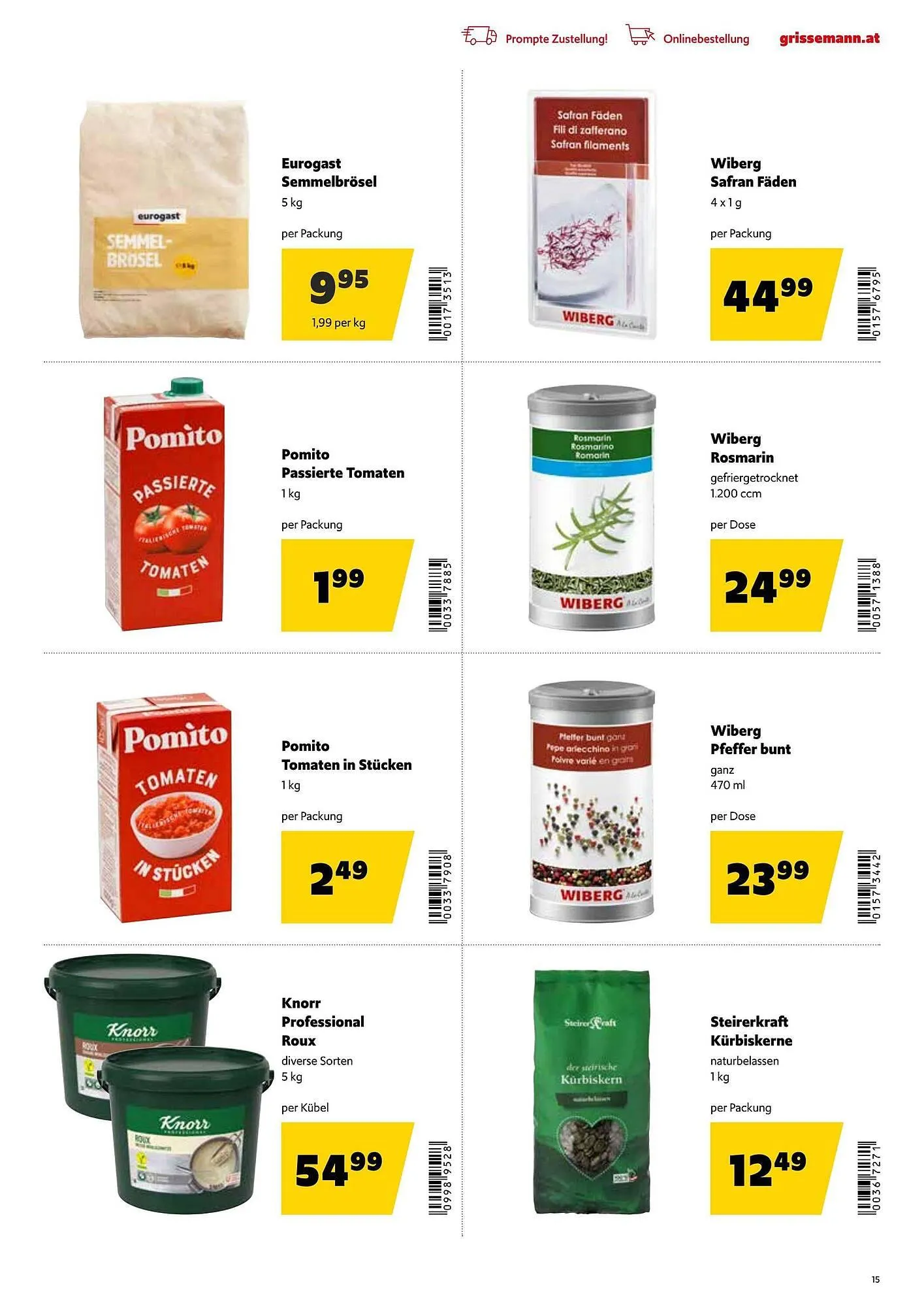 Eurogast Grissemann Flugblatt von 1. Dezember bis 12. Dezember 2025 - Flugblätt seite  15