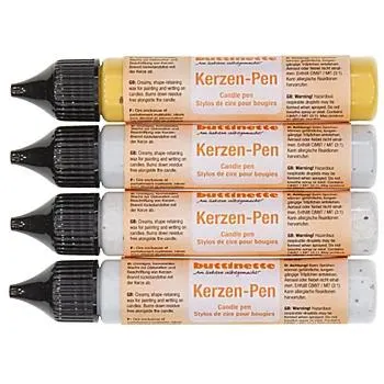 buttinette Kerzen-Pens "Weihnachten Glitter", 4x 28 ml