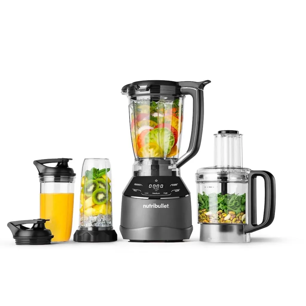 nutribullet Standmixer »nutribullet Full Size Blender Combo NBF580B - Standmixer, 1200 Watt« 1500 W 3 Geschwindigkeitsstufen, 1,8 Liter Krug, 2 Mixbecher (700&925ml)