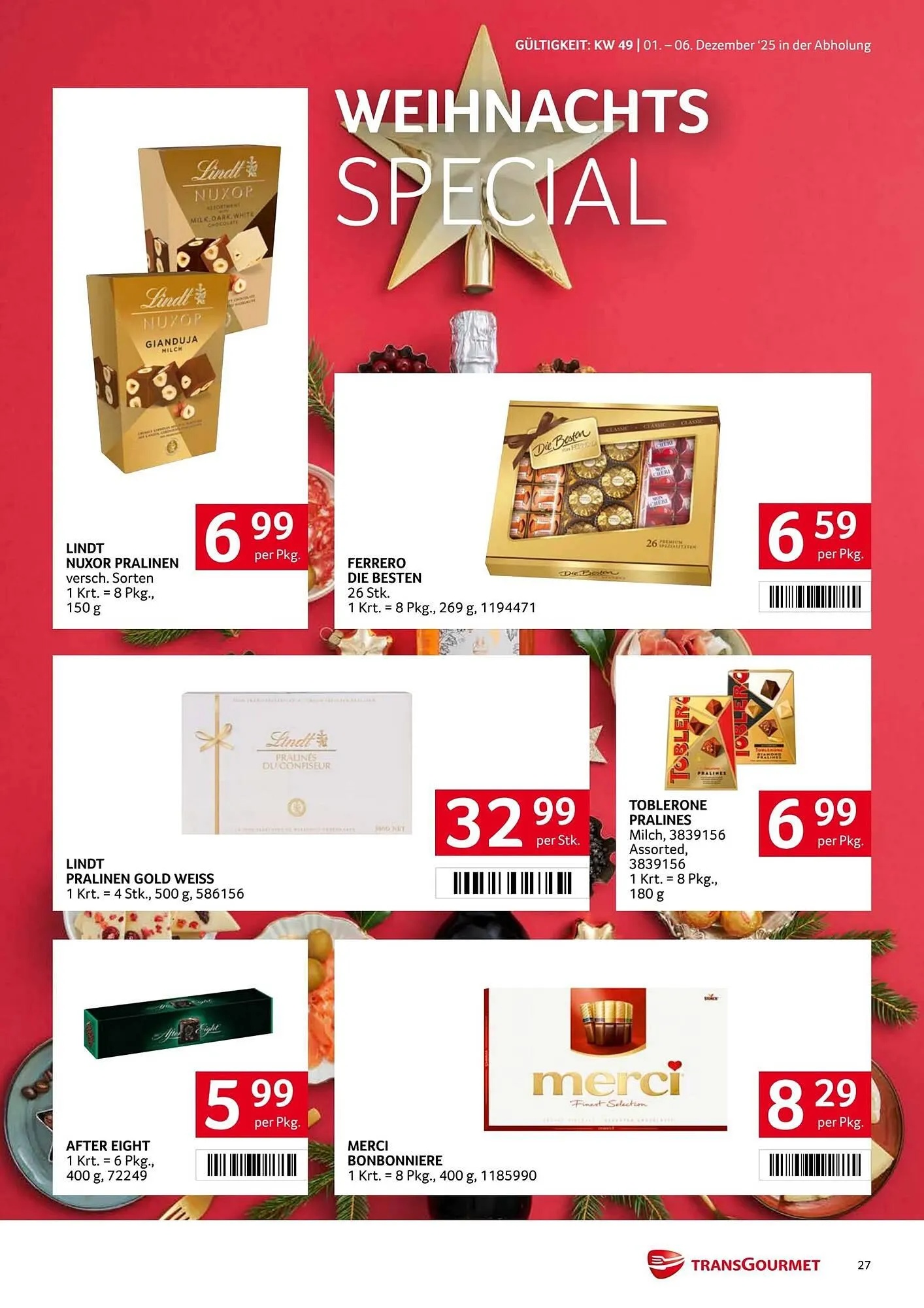 Transgourmet Flugblatt von 1. Dezember bis 7. Dezember 2025 - Flugblätt seite  27