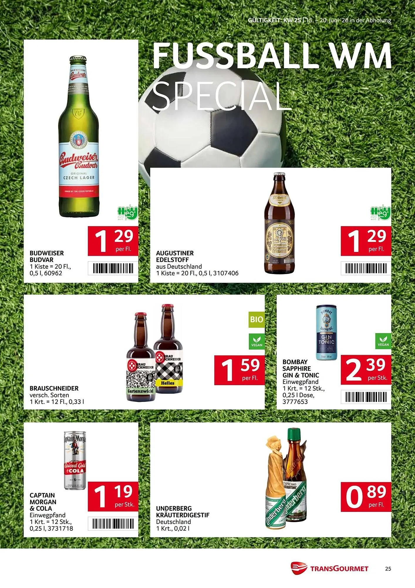 Transgourmet Flugblatt von 15. Juni bis 20. Juni 2026 - Flugblätt seite 25