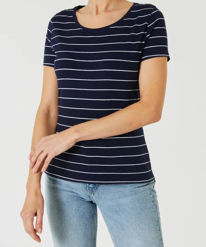 Koszulka w paski Janina, zawartość stretchu