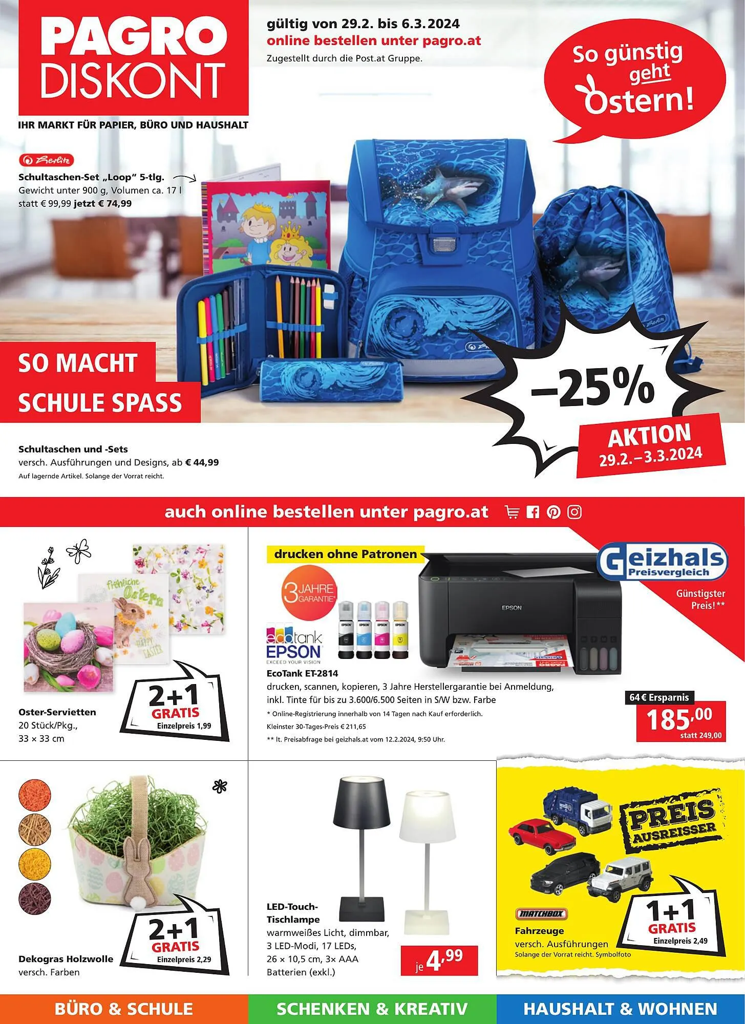 Pagro Diskont Flugblatt von 29. Februar bis 6. März 2024 - Flugblätt seite  