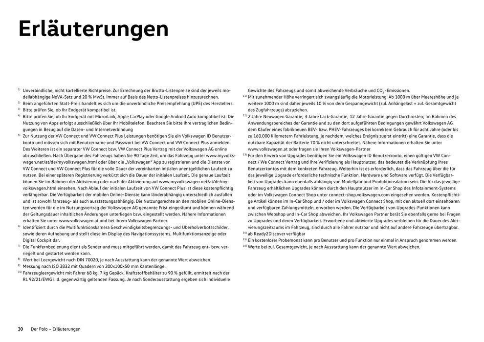 Volkswagen POLO von 16. Februar bis 16. Februar 2025 - Flugblätt seite 30