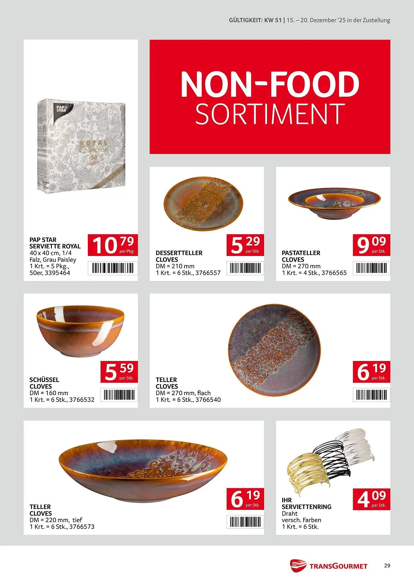 Transgourmet Flugblatt von 15. Dezember bis 20. Dezember 2025 - Flugblätt seite  29