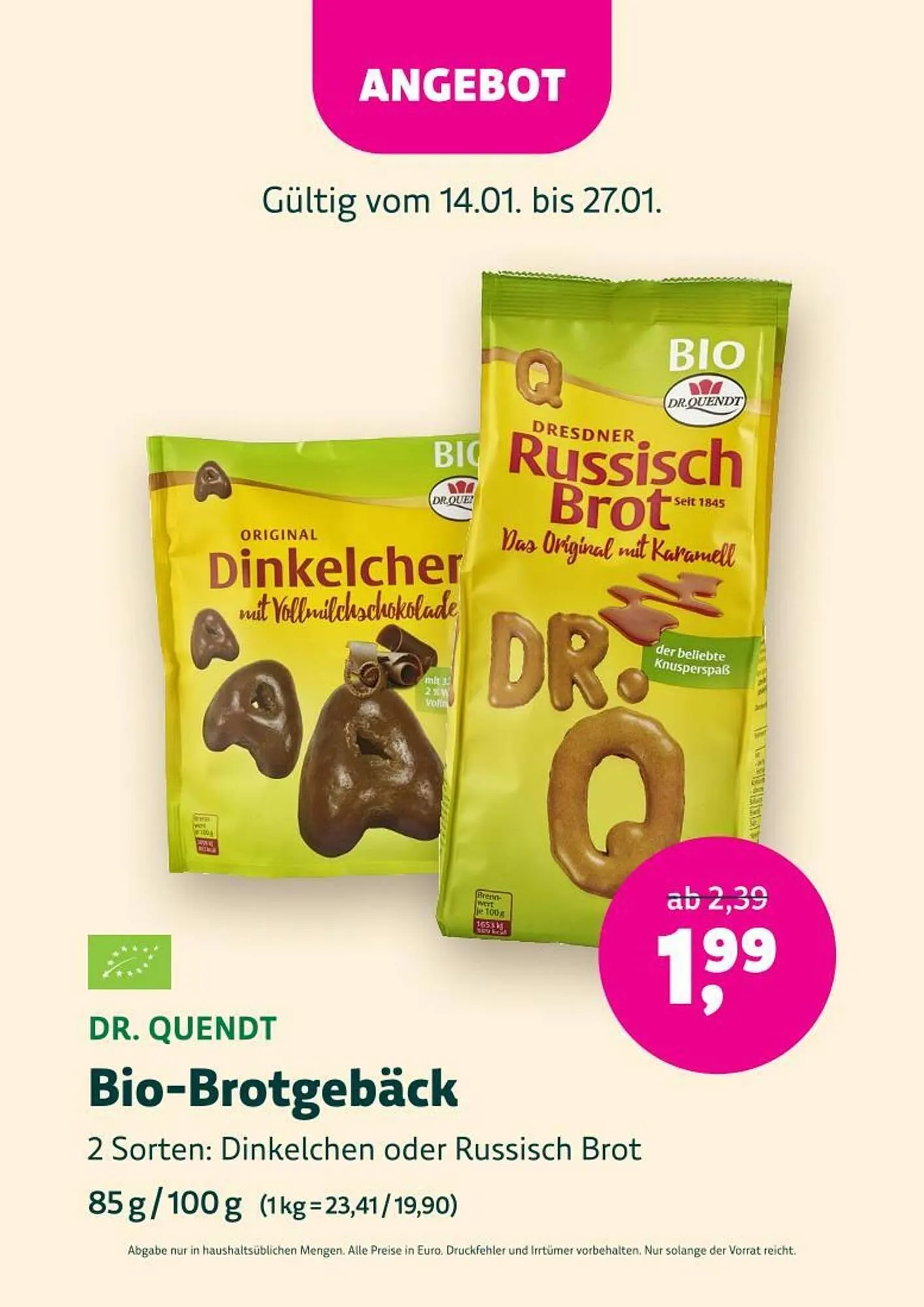 Denn's Biomarkt Flugblatt von 14. Jänner bis 27. Jänner 2026 - Flugblätt seite  61