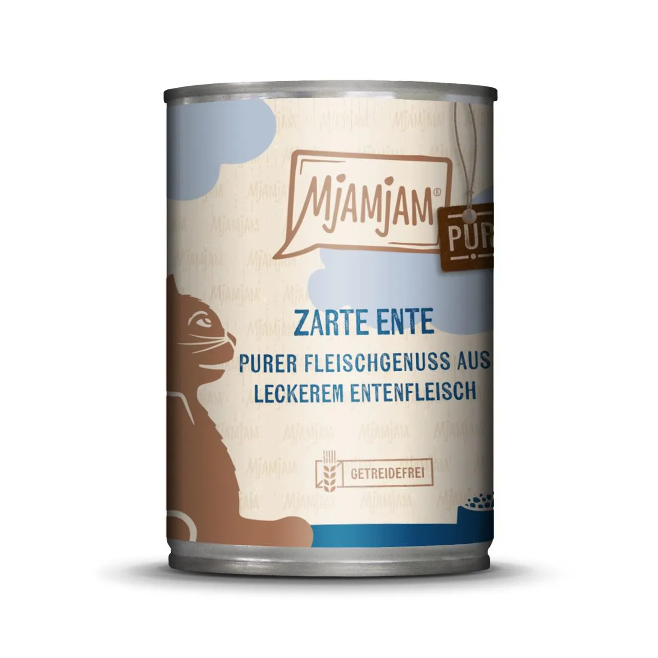 Sparpaket 6 x 400 g Mjamjam Zarte Ente purer Fleischgenuss aus leckerem Entenfleisch Katzen Nassfutter