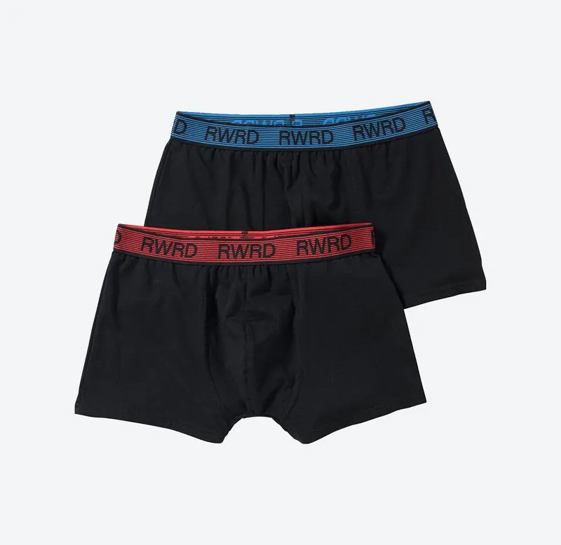 Herren-Retroshorts mit Kontrast-Bund, 2er-Pack