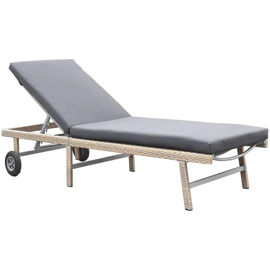 MERXX Gartenliege »Navarra«, (1 St.), Länge: 202 cm, verstellbare Rückenlehne, inkl. Auflage