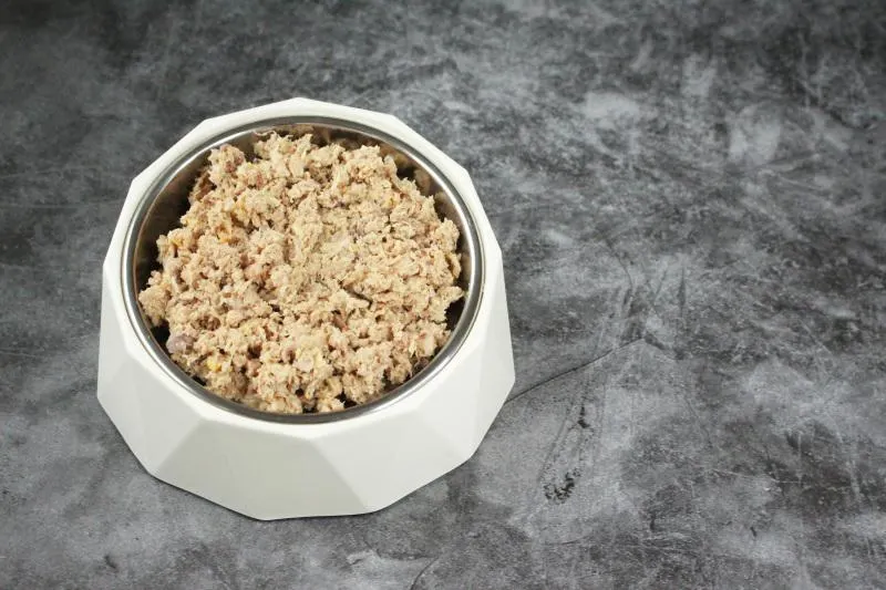 Hund Geflügel faschiert gekocht