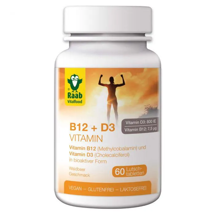 Raab Vitalfood Vitamin B12 + D3, 60 Lutschtabletten à 1,5 g 90g