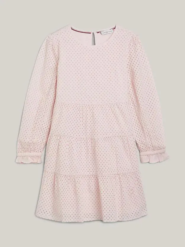 Essential abgestuftes Kleid mit Lockstickerei