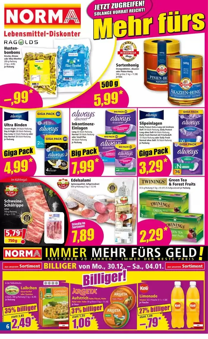 Aktuelle Deals und Angebote von 30. Dezember bis 3. Jänner 2025 - Flugblätt seite  6