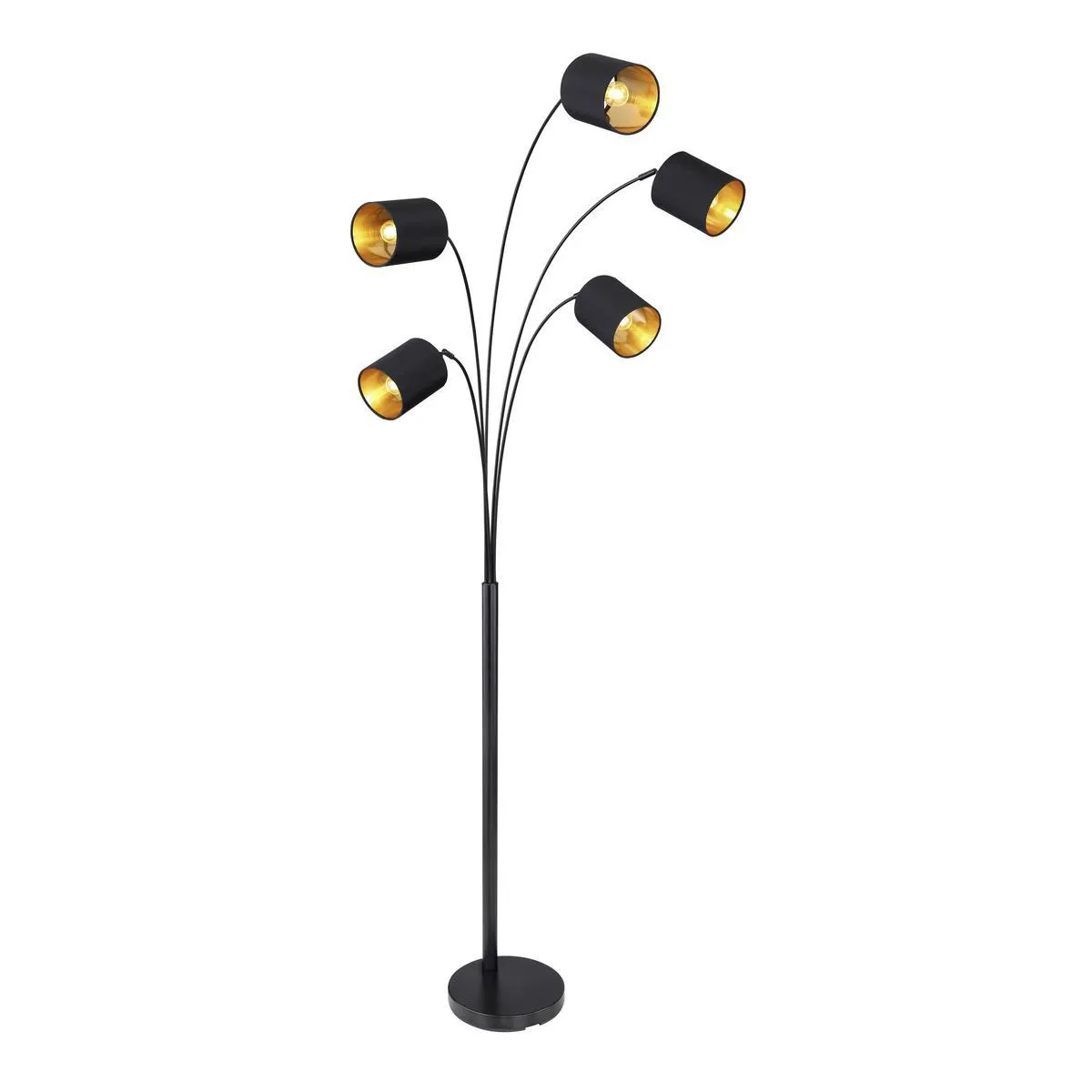 James Wood Stehlampe Koralia Schwarz/Goldfarben mit Schalter