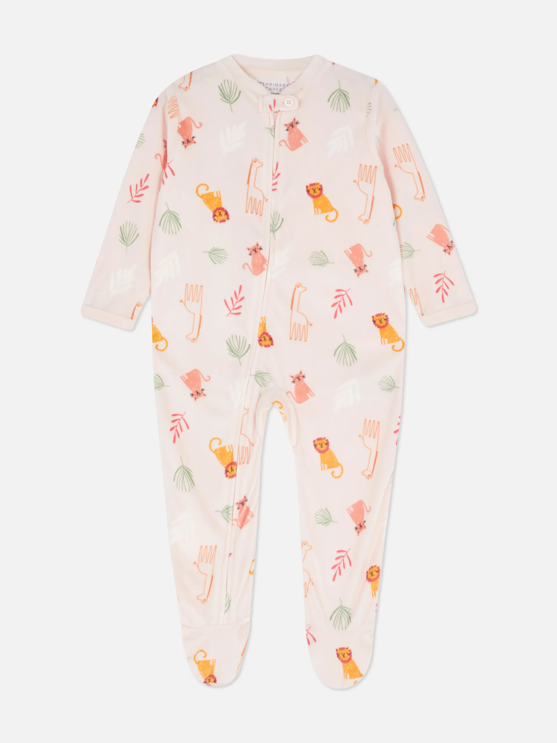 Schlafanzug aus Velours mit Dschungel-Print