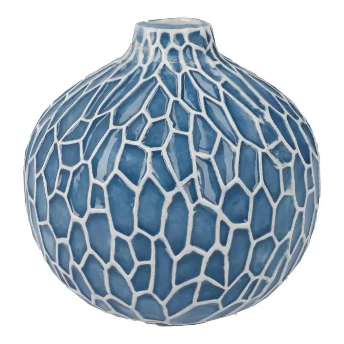 Vase Muster, Mosaik/blau, 12 cm
