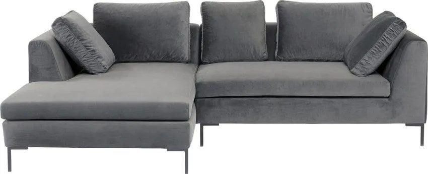Ecksofa Gianni Small Velvet Grau Links