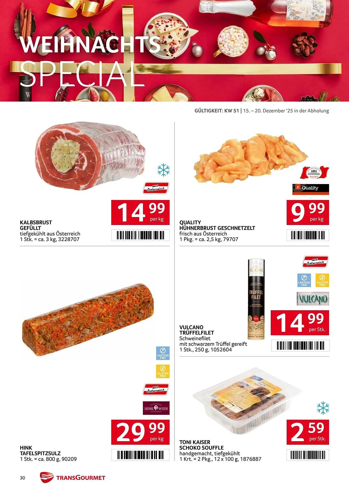 Transgourmet Flugblatt von 15. Dezember bis 21. Dezember 2025 - Flugblätt seite  29