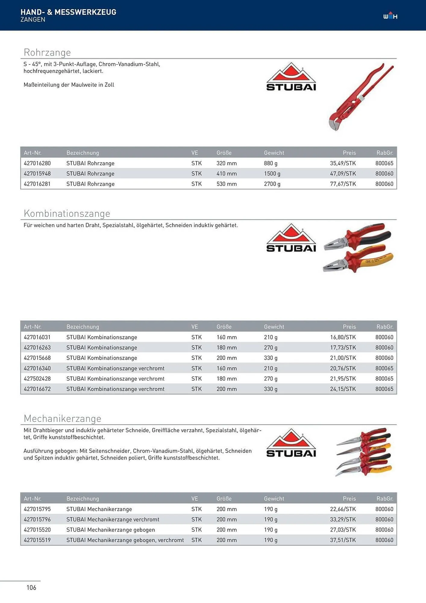Würth Flugblatt von 22. Februar bis 31. Dezember 2024 - Flugblätt seite 106