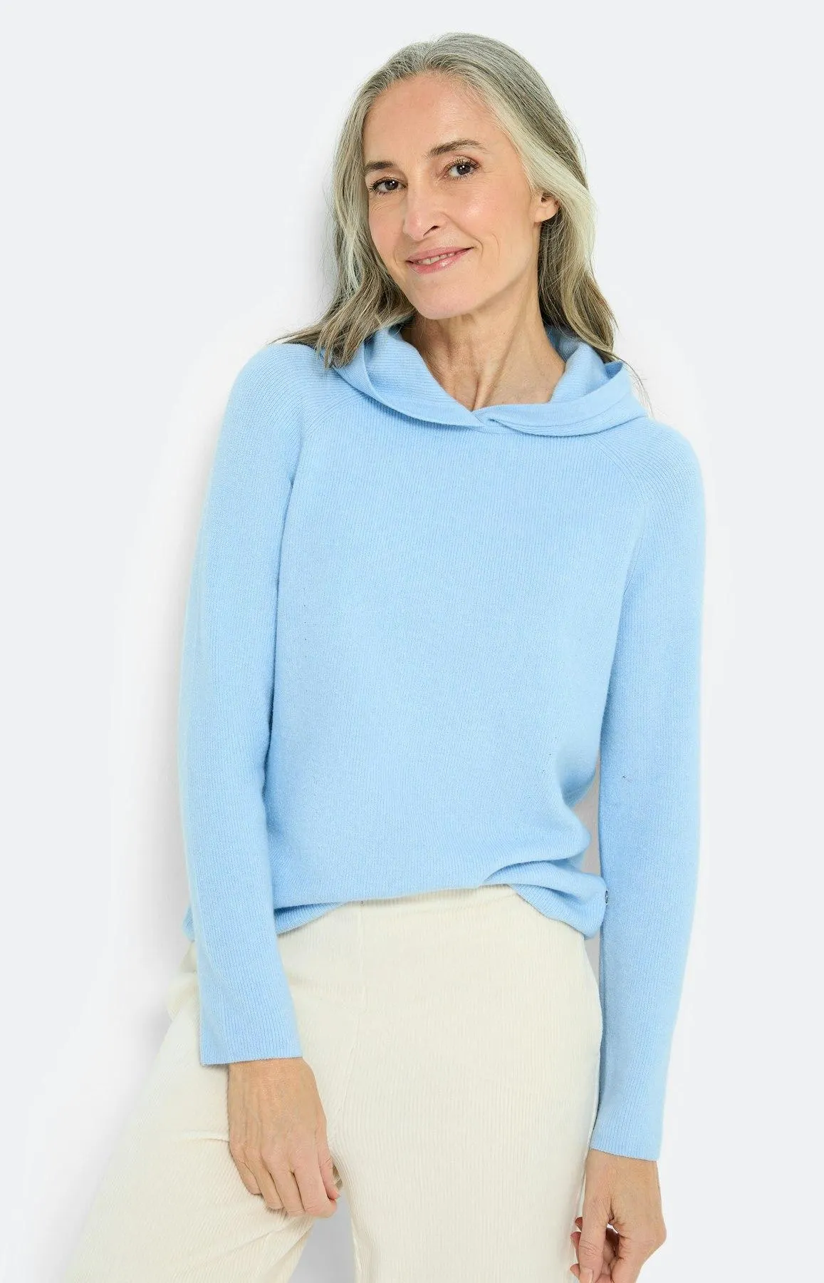 Pullover mit Kapuze, blau