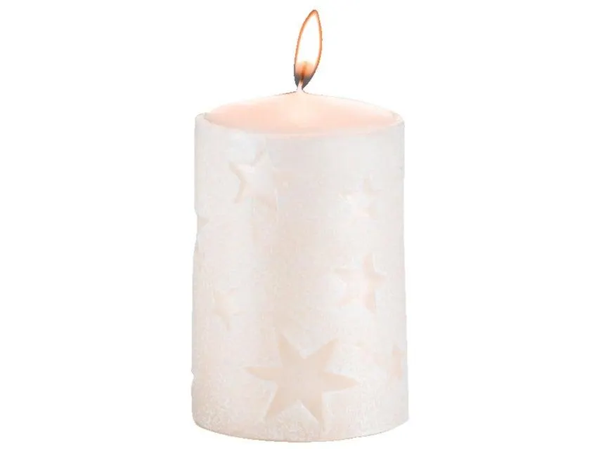 Stumpenkerze "Natur" - D6,5xH10 cm