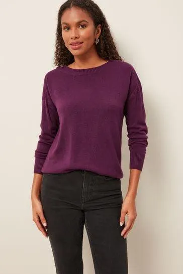 Kuscheliger, langärmeliger Pullover mit Rundhalsausschnitt