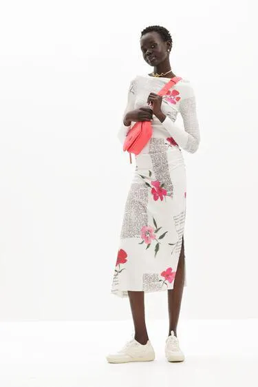 Eng anliegendes Midikleid Text