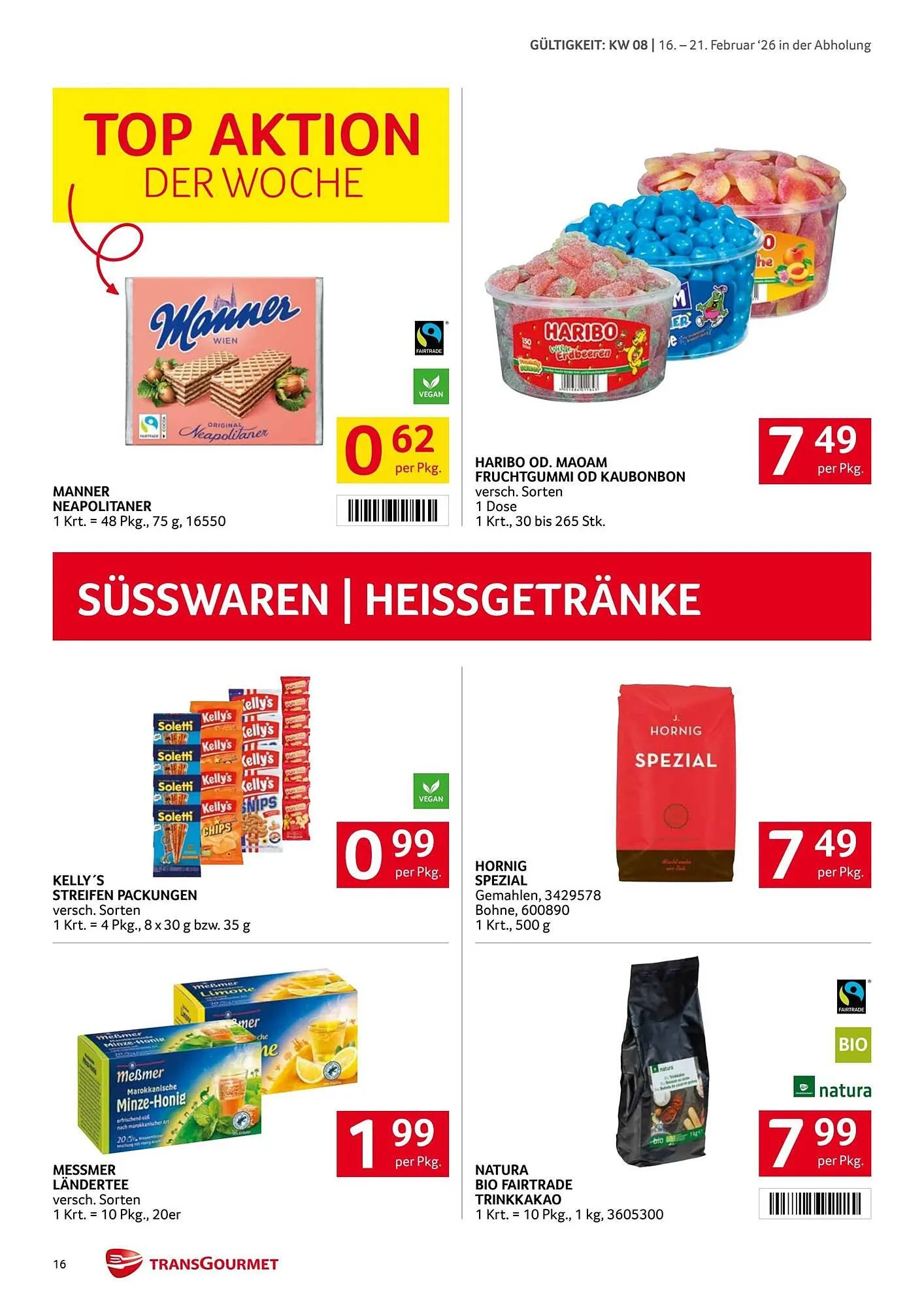 Transgourmet Flugblatt von 16. Februar bis 22. Februar 2026 - Flugblätt seite  16