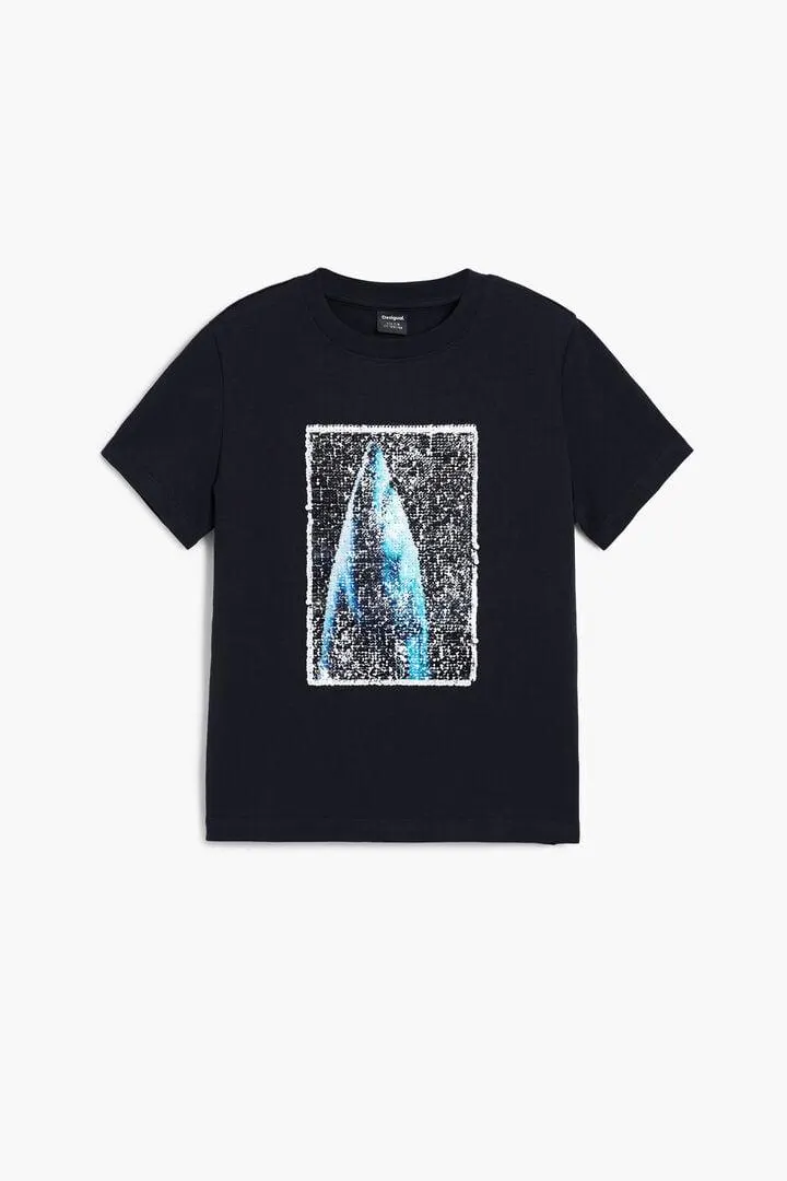 Kurzarm-T-Shirt mit Pailletten Botter