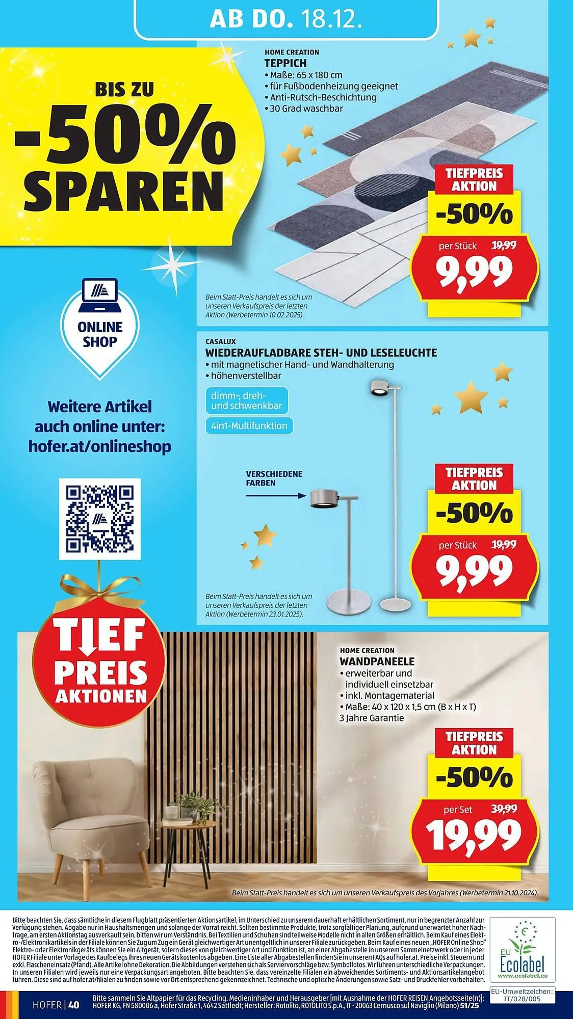 Hofer Flugblatt von 12. Dezember bis 18. Dezember 2025 - Flugblätt seite  52