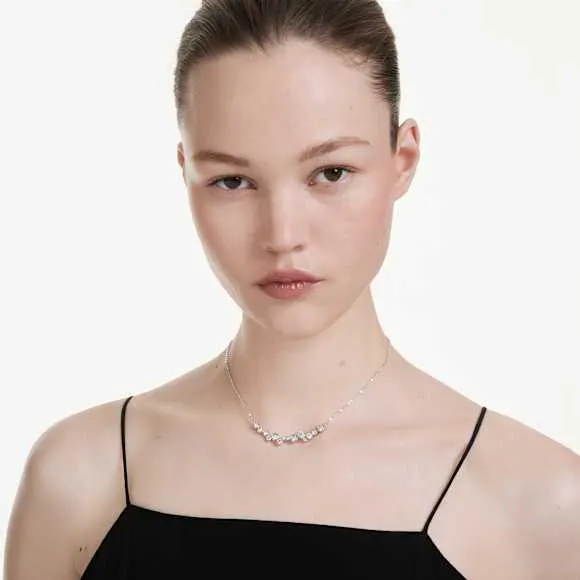 Constella Halskette Verschiedene Schliffe, Weiß, Rhodiniert